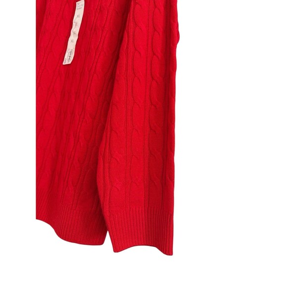 Croft & Barrow Sweater Women Red Long Sleeve Soft Cabled Knit Pullover Sz XL New - Picture 3 of 7